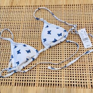 L A Hearts Bikini Top Butterflies XS NWT